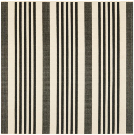 Safavieh Courtyard 6'-7" x 6'-7" Rug in Black / Bone