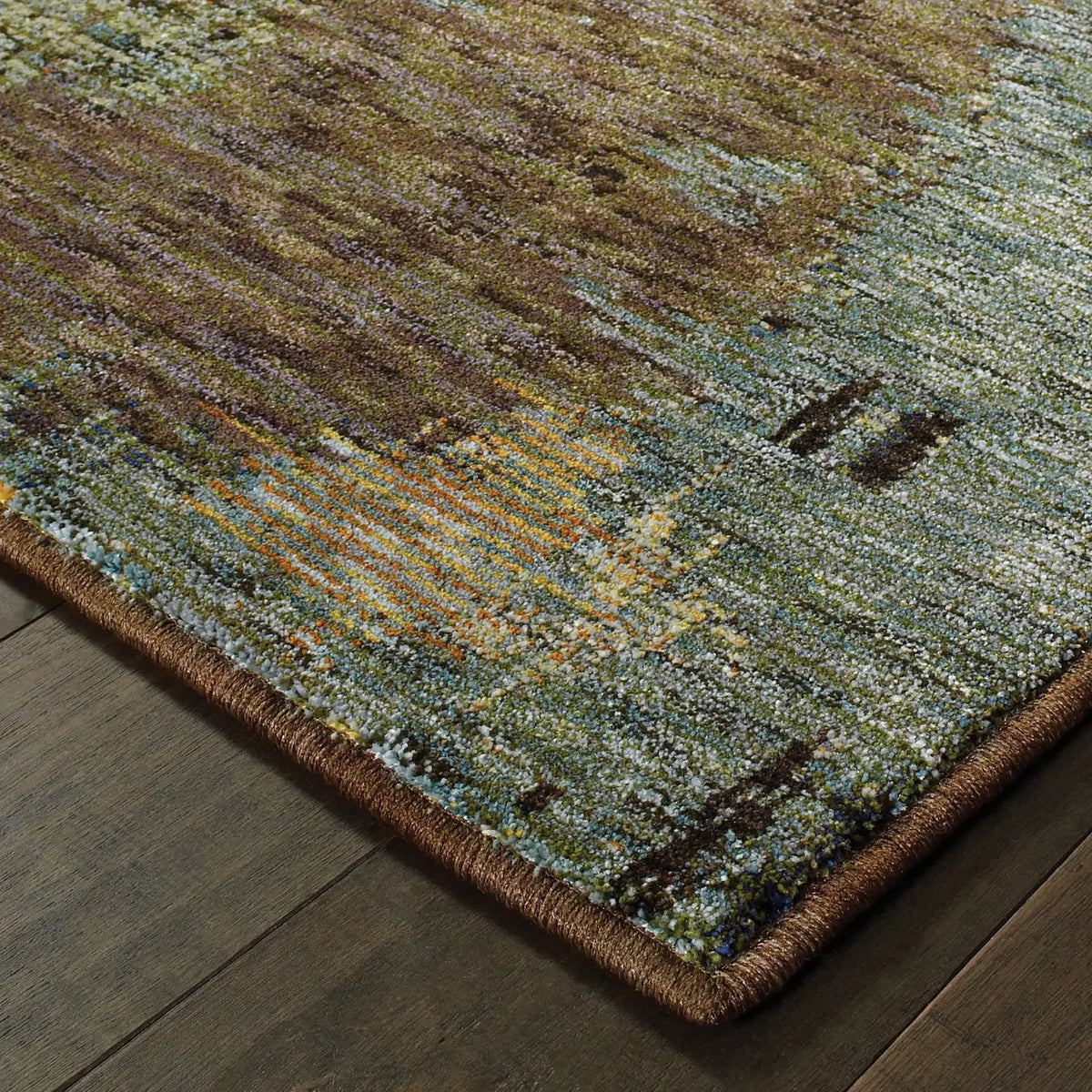 Oriental Weavers Sphinx Evolution 8011B Blue/Brown Rugs - corner detail