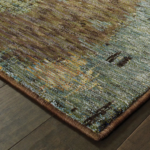 Oriental Weavers Sphinx Evolution 8011B Blue/Brown Rugs - corner detail