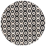 Safavieh Studio Leather 6'-0" x 6'-0" Rug in Black / Beige
