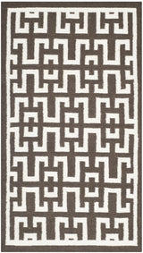 Safavieh Dhurries 3'-0" x 5'-0" Rug in Chocolate / Ivory