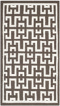 Safavieh Dhurries 3'-0" x 5'-0" Rug in Chocolate / Ivory