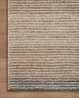 Loloi Stiles Sti-01 Beige/Slate Rug - corner on wood