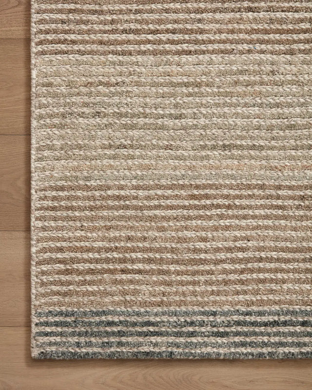 Loloi Stiles Sti-01 Beige/Slate Rug - corner on wood