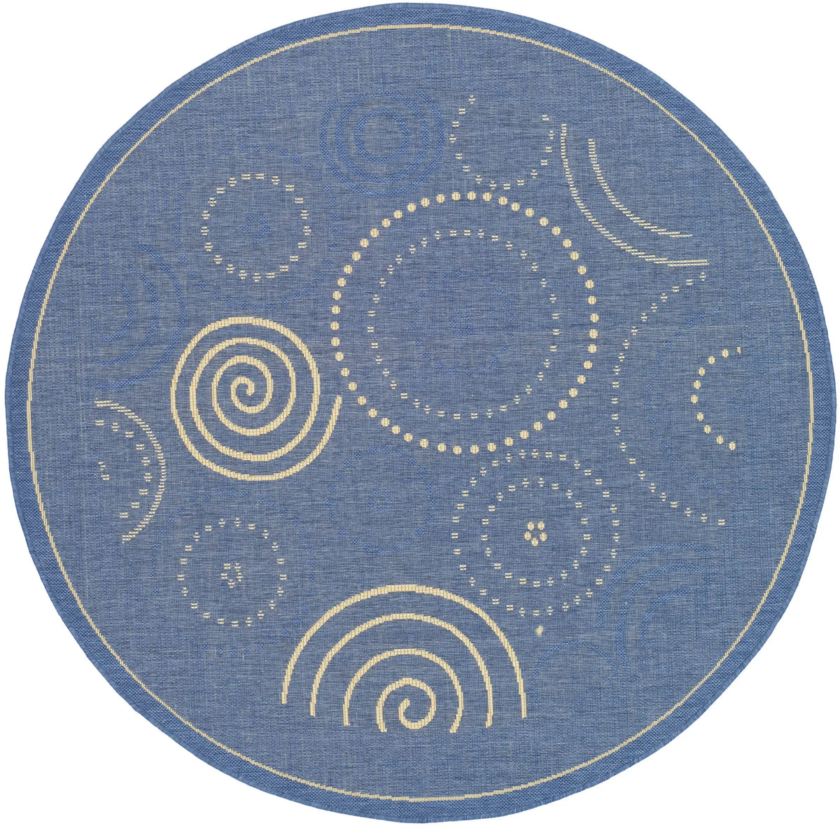 Safavieh Courtyard 5'-3" x 5'-3" Rug in Blue / Natural