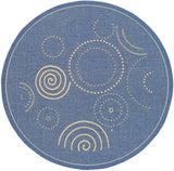 Safavieh Courtyard 5'-3" x 5'-3" Rug in Blue / Natural
