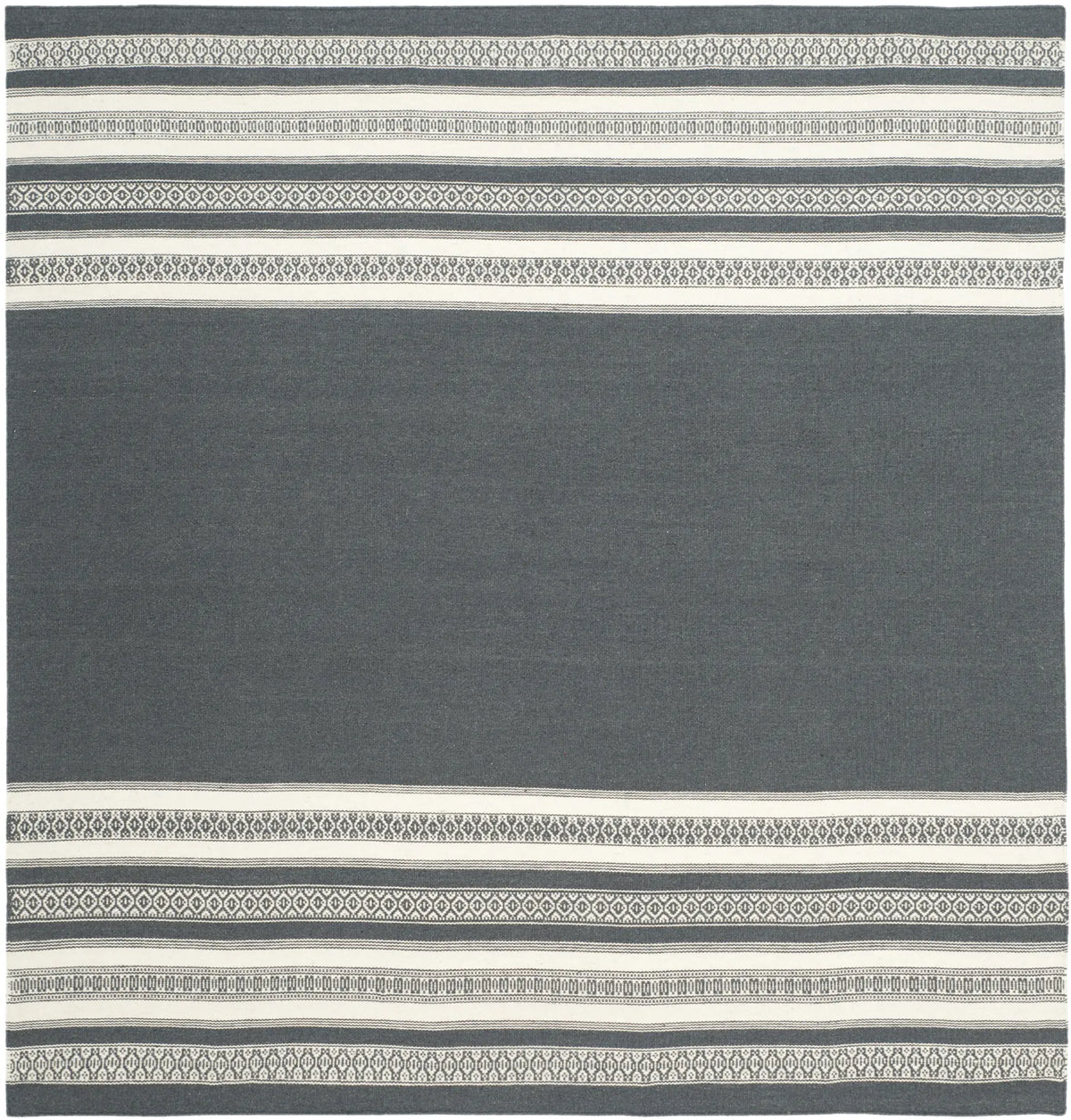 Safavieh Dhurries 6'-0" x 6'-0" Rug in Dark Grey
