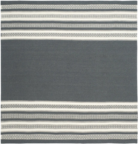 Safavieh Dhurries 6'-0" x 6'-0" Rug in Dark Grey