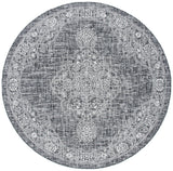 Safavieh Courtyard 6'-7" x 6'-7" Rug in Grey / Black