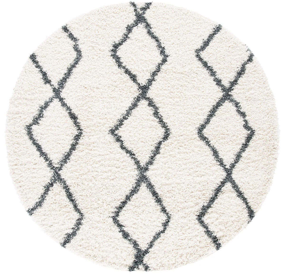 Safavieh Venus Shag 600 6'-7" x 6'-7" Rug in Ivory / Dark Grey
