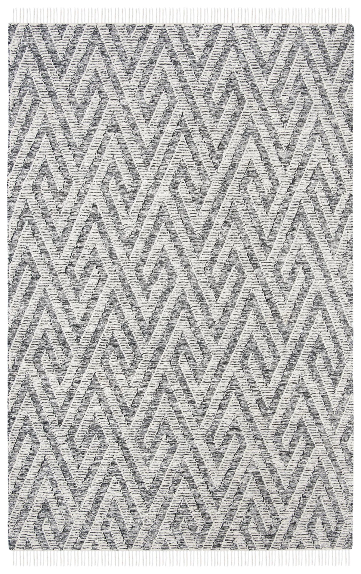 Safavieh Kilim 4'-0" x 6'-0" Rug in Black / Ivory