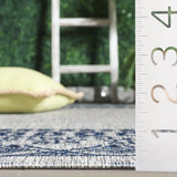 Safavieh Courtyard 5'-3" x 7'-7" Rug in Grey / Navy