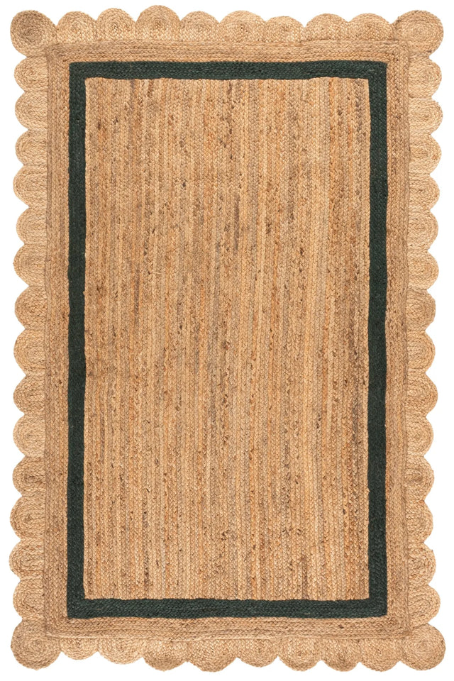 Safavieh Natural Fiber 5'-0" x 8'-0" Rug in Natural / Dark Green