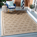 Safavieh Courtyard 6'-7" x 9'-6" Rug in Brown / Bone