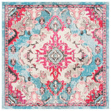 Safavieh Madison 6'-7" x 6'-7" Rug in Light Blue / Fuchsia