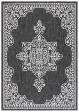 Safavieh Beach House 4'-0" x 6'-0" Rug in Charcoal / Ivory