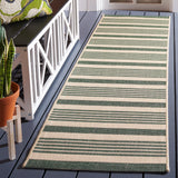 Safavieh Courtyard 2'-3" x 10'-0" Rug in Beige / Dark Green