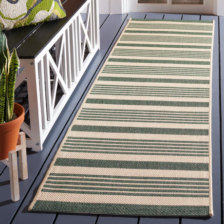 Safavieh Courtyard 2'-3" x 10'-0" Rug in Beige / Dark Green