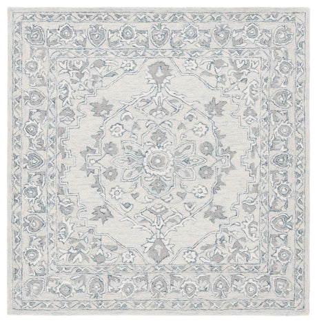 Safavieh Micro-Loop 5'-0" x 5'-0" Rug in Light Blue / Ivory