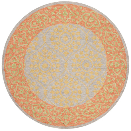 Safavieh Suzani 5'-0" x 5'-0" Rug in Orange / Silver