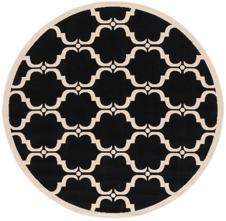 Safavieh Courtyard 5'-3" x 5'-3" Rug in Black / Beige