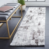 Safavieh Berber Shag 2'-3" x 8'-0" Rug in Grey / Dark Grey