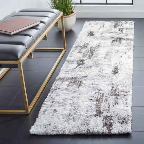 Safavieh Berber Shag 2'-3" x 8'-0" Rug in Grey / Dark Grey