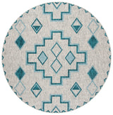 Safavieh Courtyard 6'-7" x 6'-7" Rug in Grey / Teal