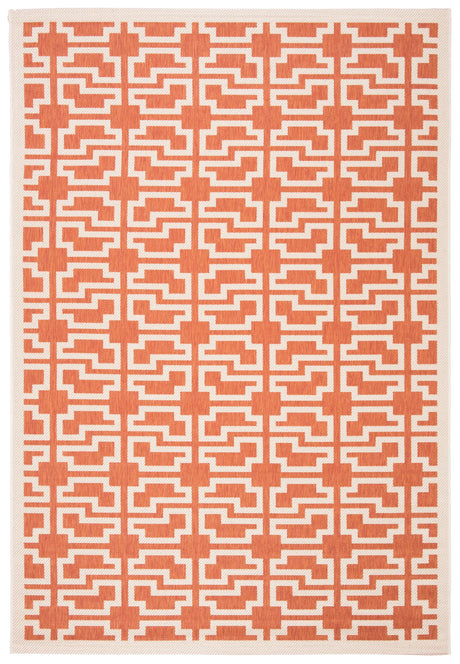 Safavieh Courtyard 5'-3" x 7'-7" Rug in Terracotta / Beige