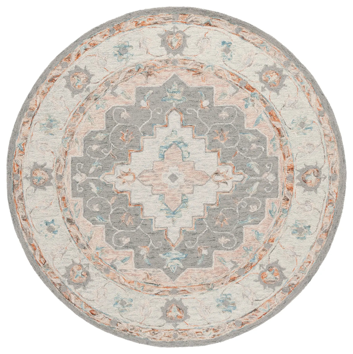 Safavieh Anatolia 6'-0" x 6'-0" Rug in Grey / Rust