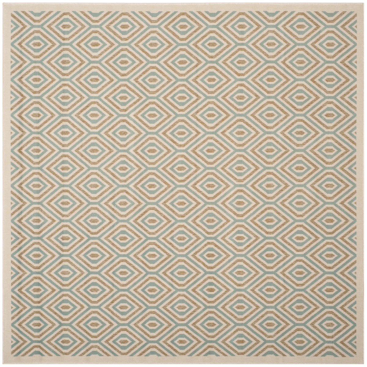 Safavieh Veranda 6'-7" x 6'-7" Rug in Cream / Aqua