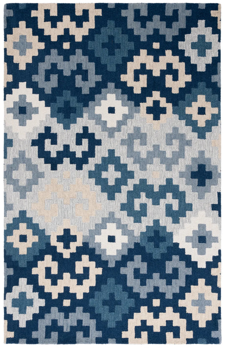 Safavieh Metro 4'-0" x 6'-0" Rug in Blue / Ivory