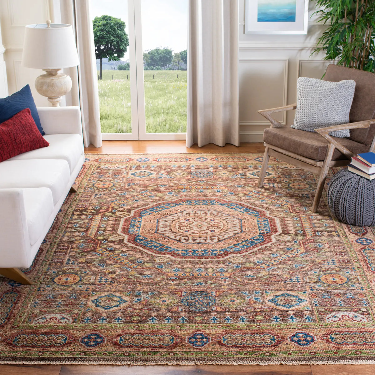 Safavieh Samarkand 10'-0" x 14'-0" Rug in Brown / Rust