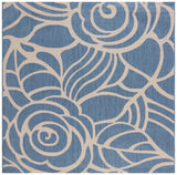 Safavieh Courtyard 7'-10" x 7'-10" Rug in Blue / Beige
