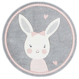 Safavieh Carousel Kids 100 5'-3" x 5'-3" Rug in Grey / Ivory