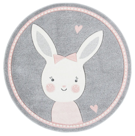 Safavieh Carousel Kids 100 5'-3" x 5'-3" Rug in Grey / Ivory
