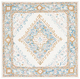 Safavieh Micro-Loop 5'-0" x 5'-0" Rug in Ivory / Blue