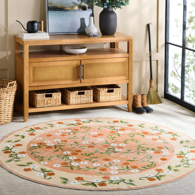 Safavieh Martha Stewart Washable 6'-0" x 6'-0" Rug in Rust / Gold