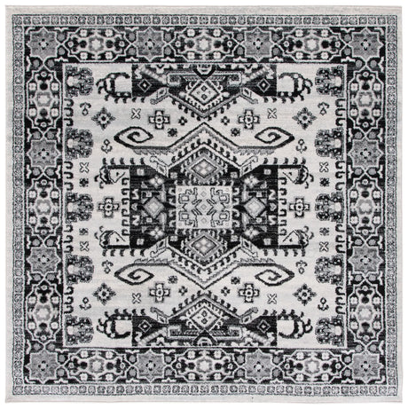 Safavieh Tulum 6'-7" x 6'-7" Rug in Ivory / Black