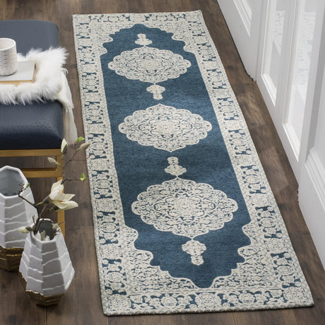 Safavieh Marbella 2'-3" x 6'-0" Rug in Dark Blue / Ivory