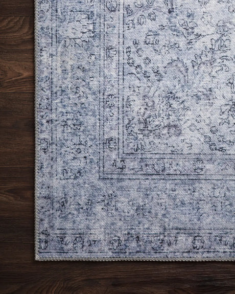 Loloi Loren Lq-09 Slate Rugs - corner on wood