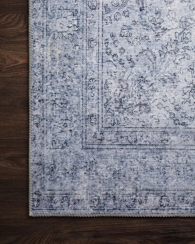 Loloi Loren Lq-09 Slate Rugs - corner on wood
