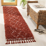 Safavieh Pro Lux Shag 400 2'-0" x 8'-0" Rug in Rust / Creme