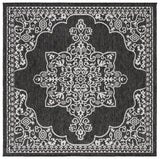 Safavieh Beach House 6'-7" x 6'-7" Rug in Charcoal / Ivory