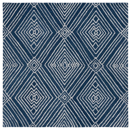Safavieh Micro-Loop 5'-0" x 5'-0" Rug in Navy / Ivory