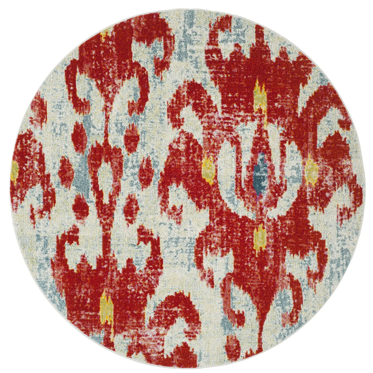 Safavieh Watercolor 6'-7" x 6'-7" Rug in Brickred / Light Blue