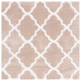 Safavieh Tahoe Shag 6'-7" x 6'-7" Rug in Beige / White
