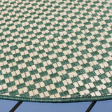 Safavieh Courtyard 6'-7" x 6'-7" Rug in Dark Green / Beige