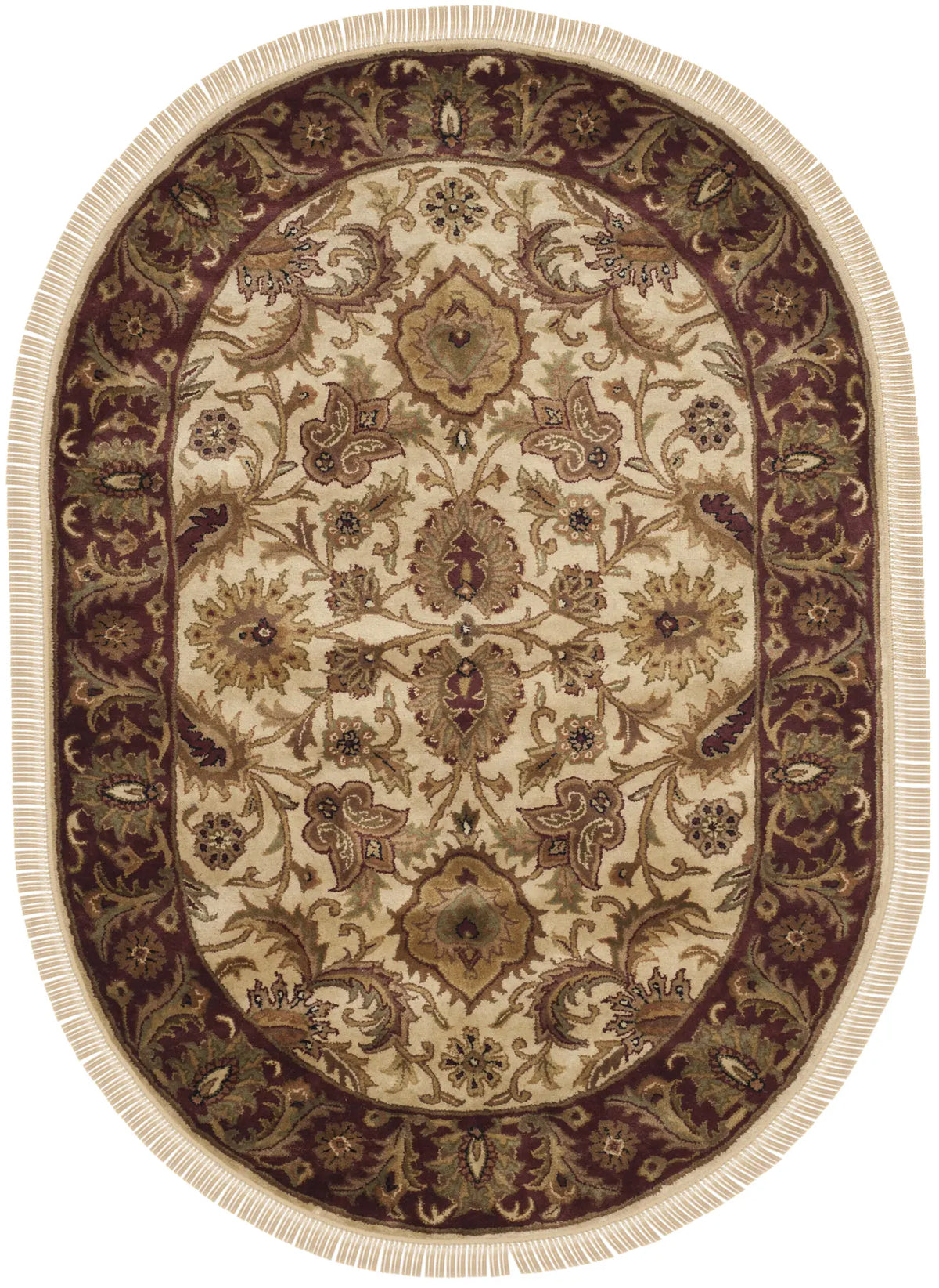 Safavieh Classic 4'-6" x 6'-6" Rug in Ivory / Red
