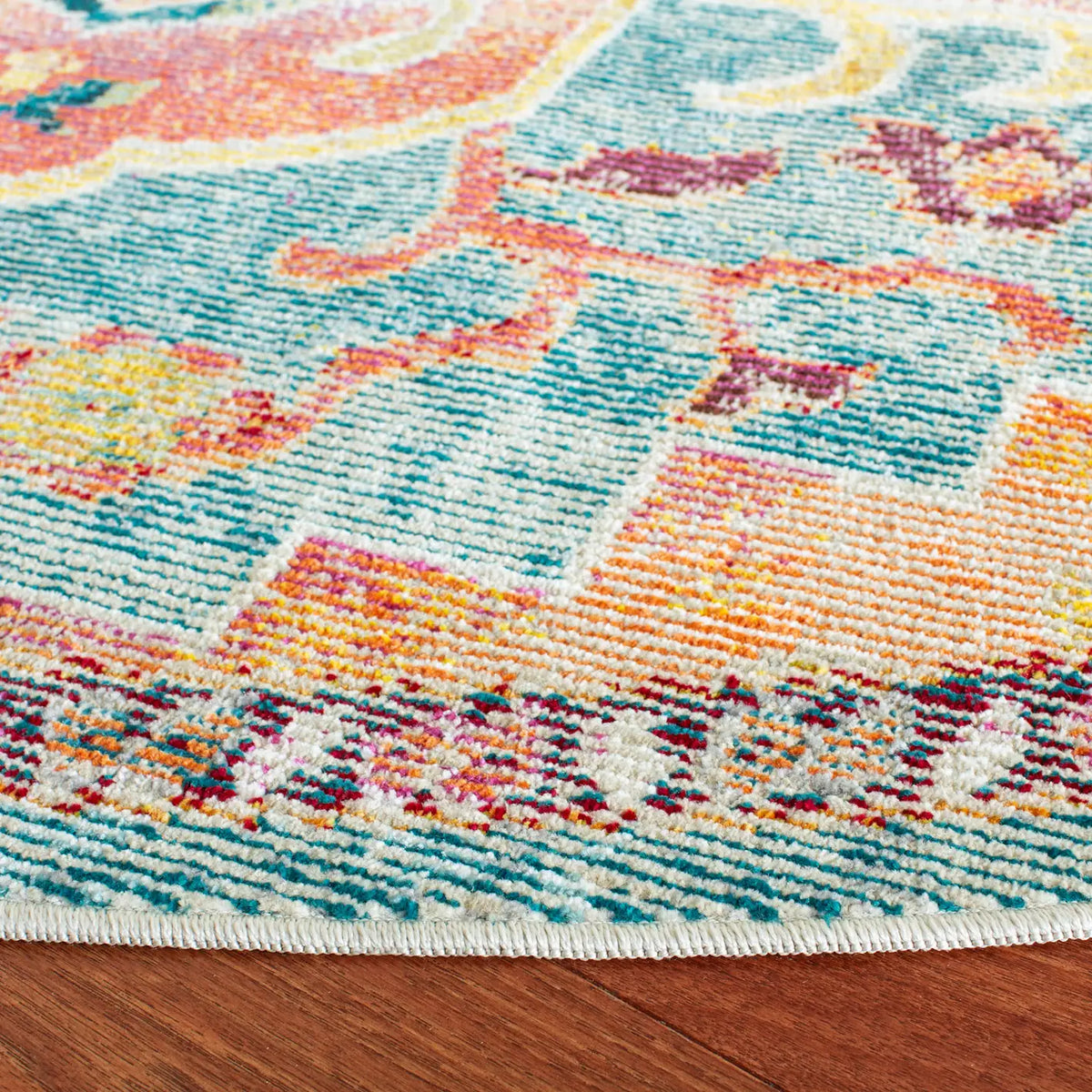 Safavieh Crystal 5'-0" x 5'-0" Rug in Orange / Teal